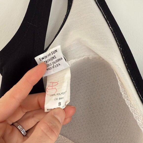 Vintage DeWeese Design One Piece Swimsuit 8 (XS / Small) Black - Picture 14 of 16